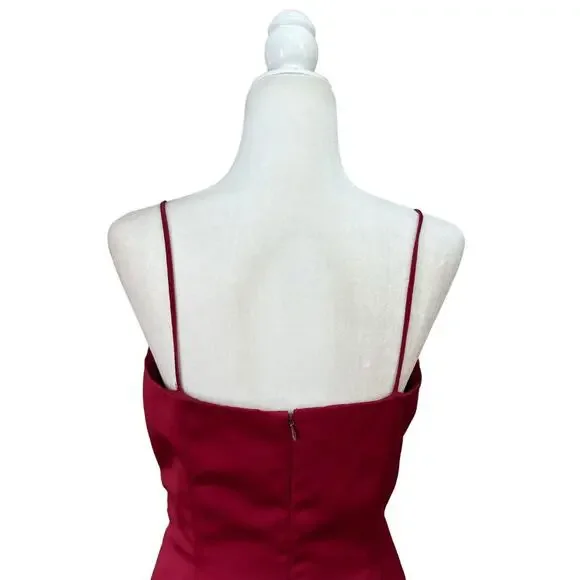 Vintage Watters & Watters Satin Maxi Dress 14 Red - Picture 7 of 10